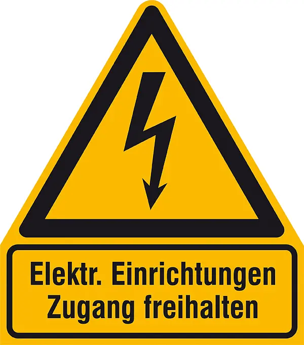 Warn-Kombischild »Elektrische Einrichtungen Zugang freihalten« 
