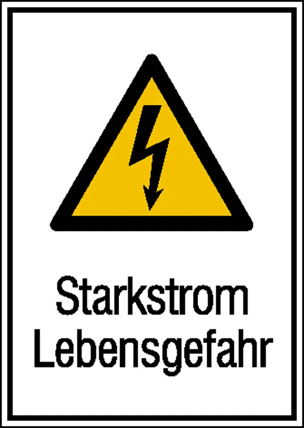 Warn-Kombischild »Starkstrom Lebensgefahr« 