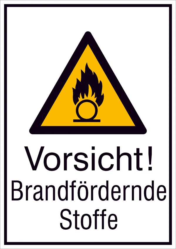 Warn-Kombischild »Vorsicht! Brandfördernde Stoffe« 