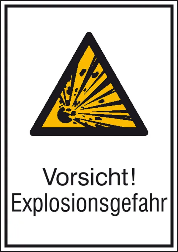 Warn-Kombischild »Vorsicht! Explosionsgefahr« 