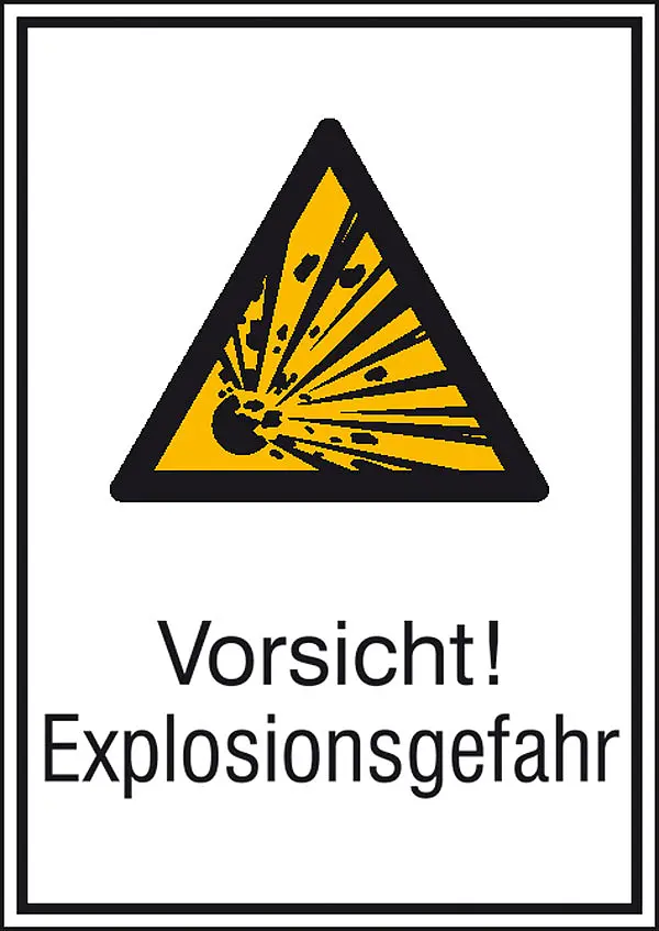 Warn-Kombischild »Vorsicht! Explosionsgefahr« 