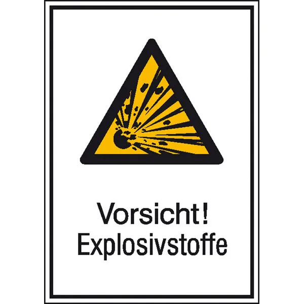 Warn-Kombischild »Vorsicht! Explosivstoffe« 