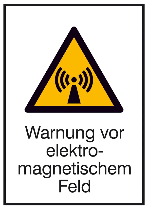 Warn-Kombischild »Warnung vor elektromagnetischem Feld« 