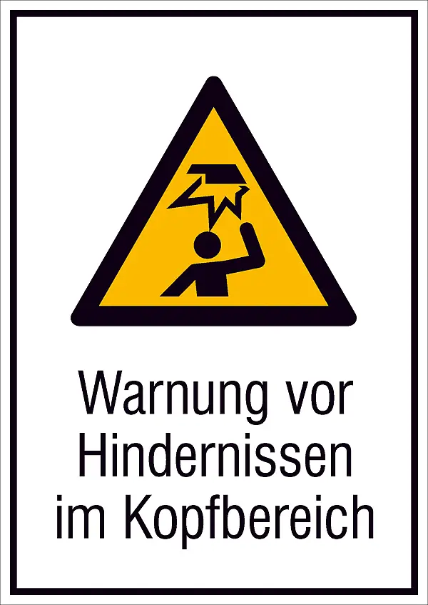 Warn-Kombischild »Warnung vor Hindernissen im Kopfbereich« 
