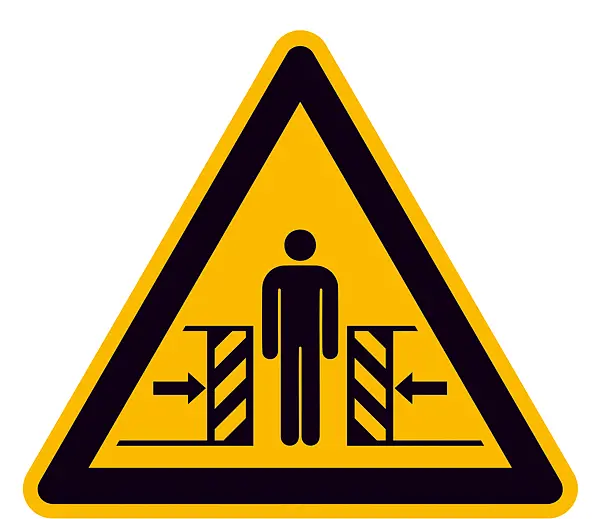 Warnschild »Warnung vor Quetschgefahr« 
