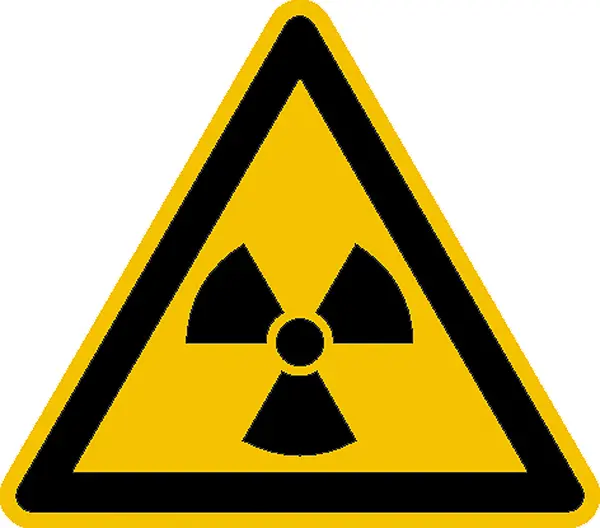 Warnschild »Warnung vor radioaktiven Stoffen oder ionisierender Strahlung« 