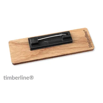 Rückseite Holzschild mit Edelstahl Rastnadel