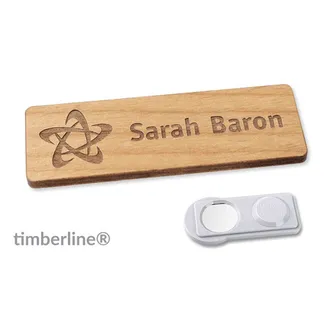 Namensschild aus Holz mit Magnet Standard