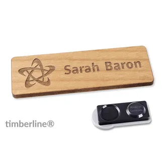 Holz-Namensschild mit extra starkem Magnet