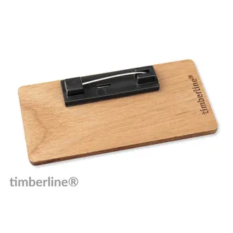 Rückseite Holzschild mit Edelstahl Rastnadel