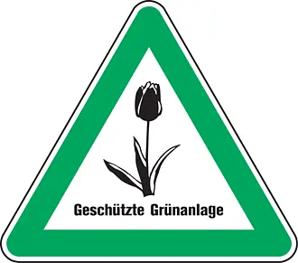 Umweltschild Tulpe - Geschüzte Grünanlage