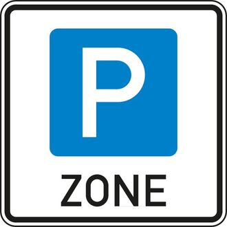 Verkehrszeichen - Beginn einer Parkbewirtschaftungszone