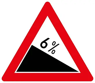 Verkehrszeichen StVO - Dreieckiges Verkehrsschild Gefälle in