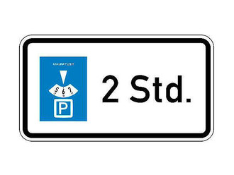 Verkehrsschild - Parken bis 2 Stunden