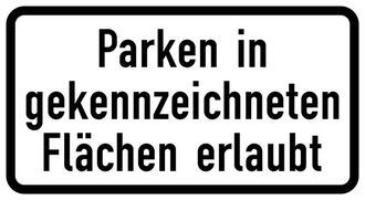 Parken in gekennzeichneten Flächen möglich