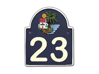 Hausnummernschild aus Artelith - Größe: 15 x 18 cm