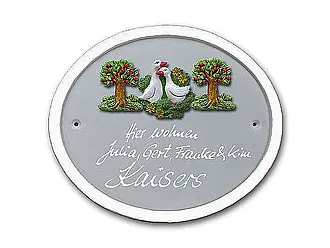 Keramiktürschild - Größe: 28 x 24 cm