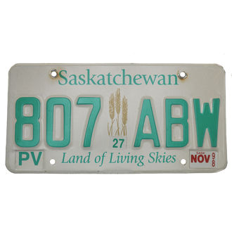 Kanadisches Kennzeichen Saskatchewan