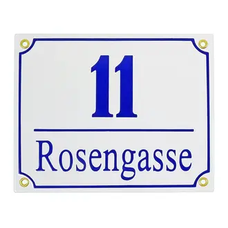 Emaillehausnummer mit Straßennamen 