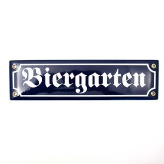 Blechschild Spruch Straßenschild Biergarten Metallschild Bierschild 46x10 cm