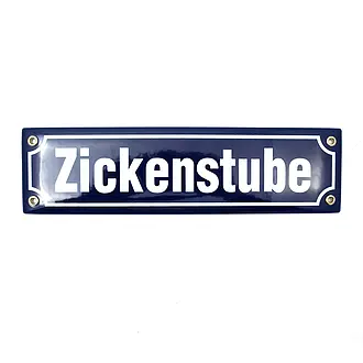 Emaille Türschild,  Zickenstube