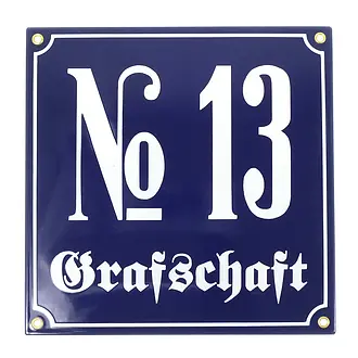 Hausnummernschild Emaille