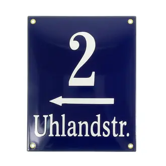 Emaille Hausnummer kobaltblau