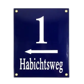 Emaille Hausnummer kobaltblau