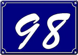 Hausnummer Emaille blau/weiß