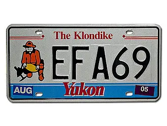 Kanadisches Nummernschild aus Yukon