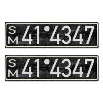 Historisches Nummernschild aus der Besatzungszone - Vintage Look