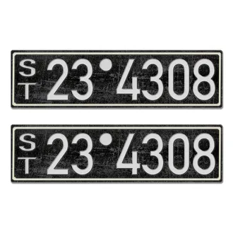 Historisches Nummernschild aus der Besatzungszone - Vintage Look