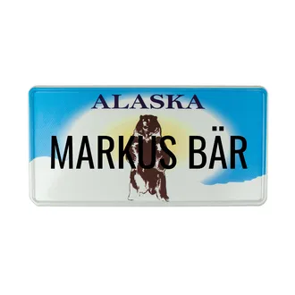 US Plate Alaska mit Wunschtext