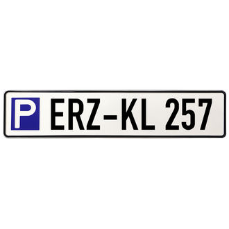 Parkplatzschild mit Nummer - Größe: 52x11 cm