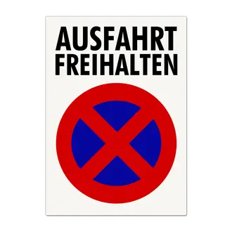 Halteverbot - Schild - Ausfahrt freihalten