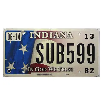 US-Nummernschild Indiana