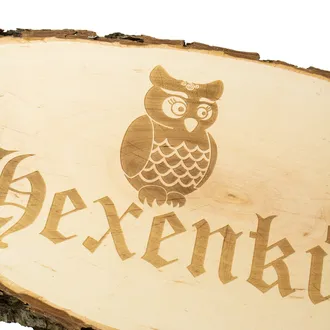 Baumscheibe mit Wunschtext und Symbol in mehreren Größen | mit Gravur