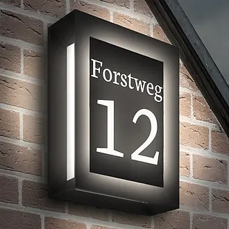 LED Hausnummer mit Name und Nummer