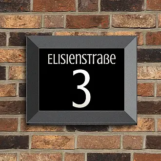 Beleuchtete LED Hausnumer mit Straßennamen