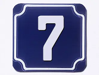 Blaue geprägte Hausnummer - Ziffer 7