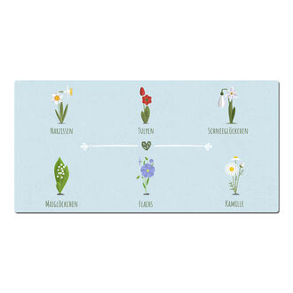 Dekoschild mit verschiedenen Blumen