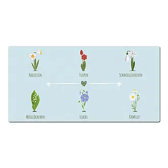 Dekoschild mit verschiedenen Blumen
