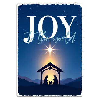 Weihnachtliches Blechschild A4 mit Stall und Krippe