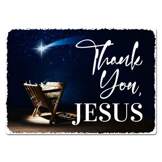 Blechschild Weihnachten "Thank You, Jesus"