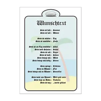 Wettersteinschild mit Wunschtext