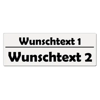 Namensschild aus Aluminium - weiß