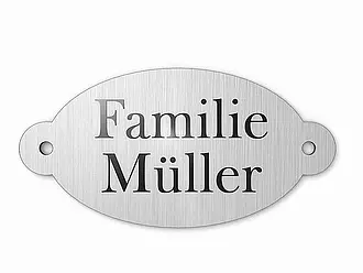 Briefkastenschild aus Aluminium mit Name - Ornament - 10 x 3,5 cm