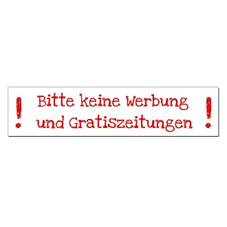 Aluschild - Bitte keine Werbung und Gratiszeitungen