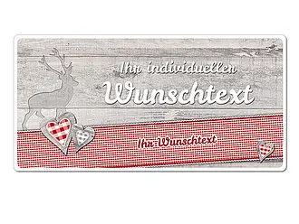 Hüttentraum Schild mit Hirsch und individuellem Wunschtext