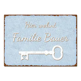 Vintage Schild als Geschenk zum Einzug